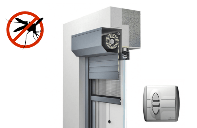 Volet roulant électrique avec moustiquaire sur mesure