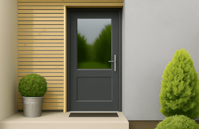 Porte dentrée PVC anthracite