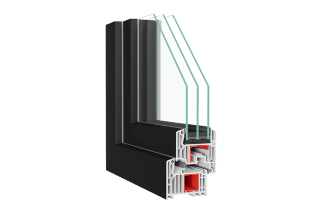Fenêtre PVC triple vitrage noir
