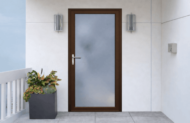 Porte dentrée ALU brun noisette RAL 8011