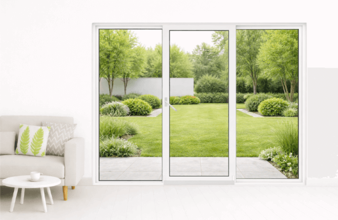 Baie oscillo-coulissante à translation blanche