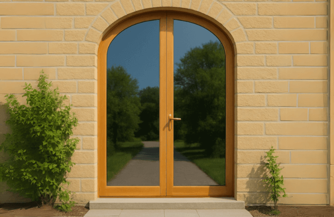Porte double cintrée BOIS