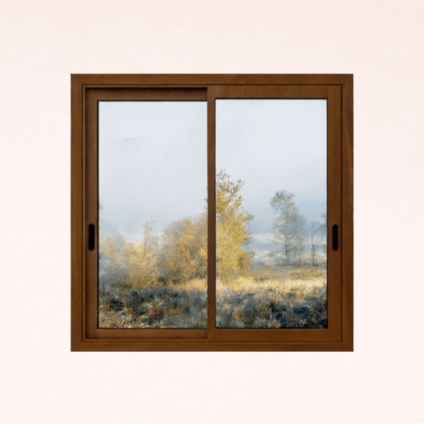 NG Habitats Fenêtre coulissante 2 vantaux noyer SQUARE