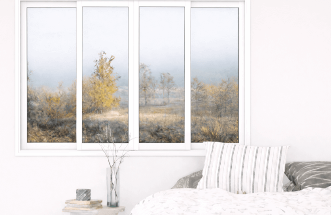 Fenêtre coulissante PVC 4 vantaux blanche