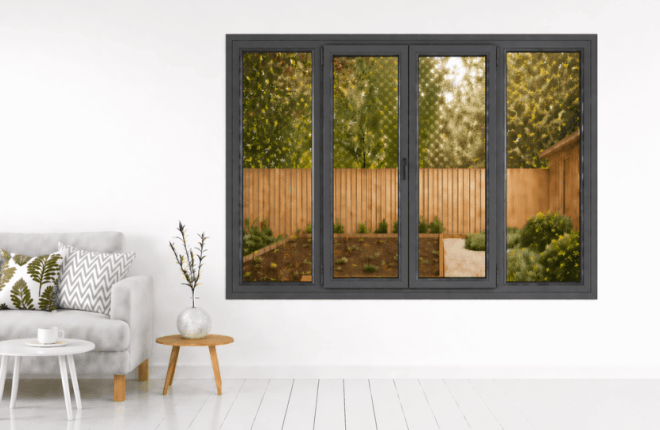 Fenêtre ALU anthracite 4 vantaux