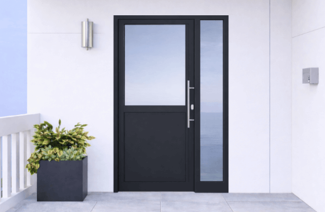 Porte ALU tiercée semi-vitrée - PARIS