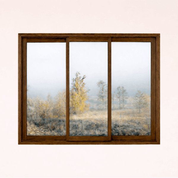 NG Habitats Fenêtre coulissante 3 vantaux noyer SQUARE