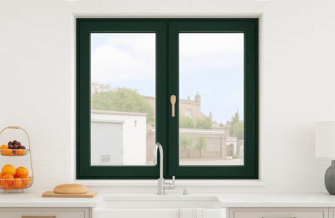Fenêtre PVC vert sapin RAL 6009