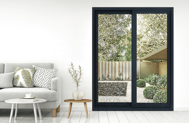 Baie coulissante 2 vantaux PVC anthracite