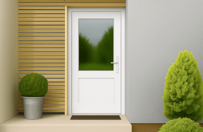 Porte dentrée PVC blanc