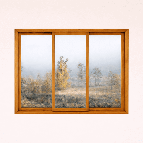 NG Habitats Fenêtre coulissante 3 vantaux chêne doré SQUARE