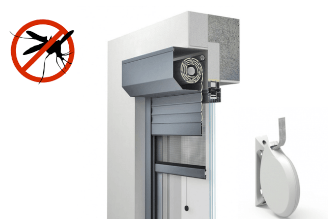 Volet roulant à sangle avec moustiquaire sur mesure