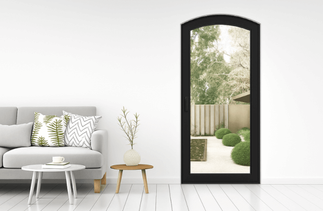 Porte-fenêtre cintrée PVC 1 vantail noir