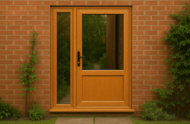 Porte semi-vitrée avec tierce mobile BOIS