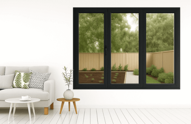 Fenêtre ALU noire 3 vantaux