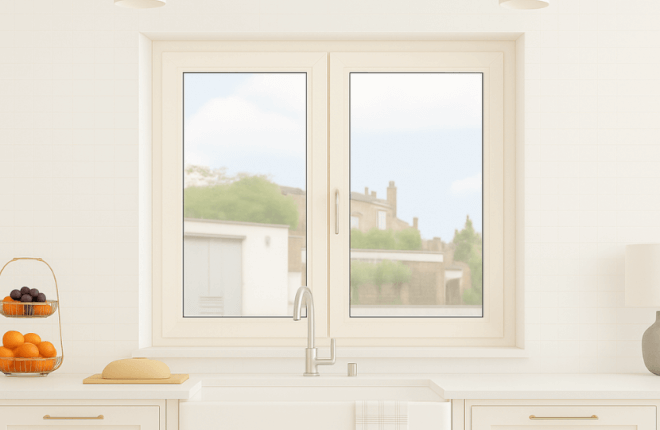 Fenêtre PVC blanc cassé RAL 9001
