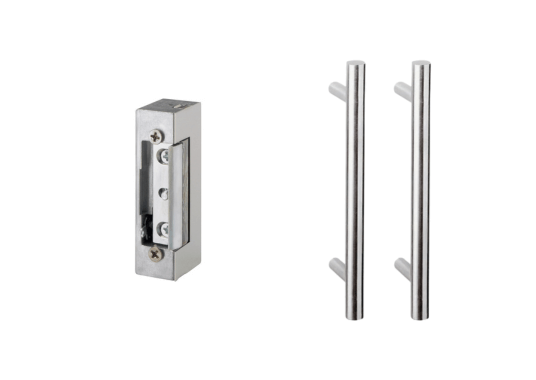 Bâton de maréchal inox 100 cm INT/EXT + gâche mécanique avec fonction jour-nuit