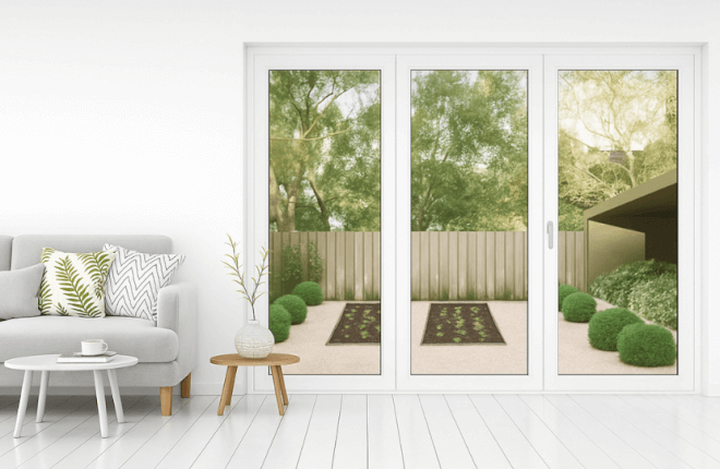 Porte-fenêtre PVC 3 vantaux blanc