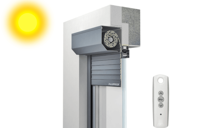 Volet roulant solaire SOMFY avec télécommande sur mesure
