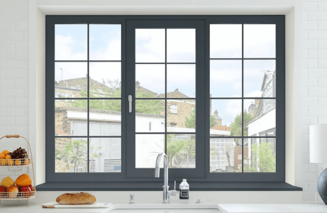 Fenêtre ALU 3 vantaux avec petits bois