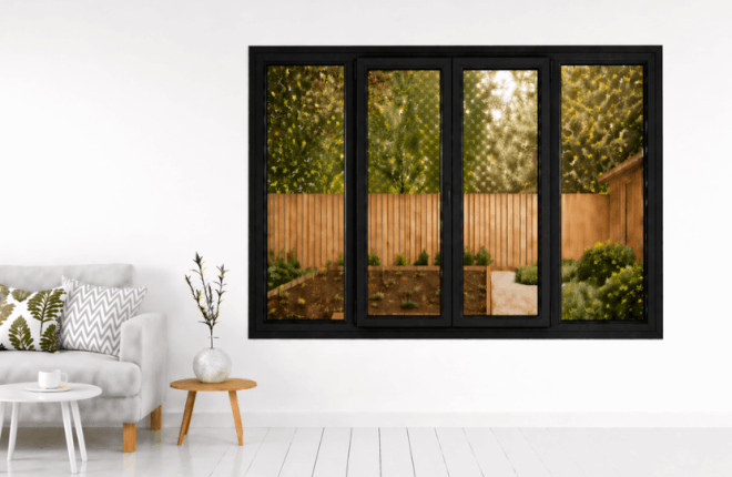 Fenêtre ALU noire 4 vantaux
