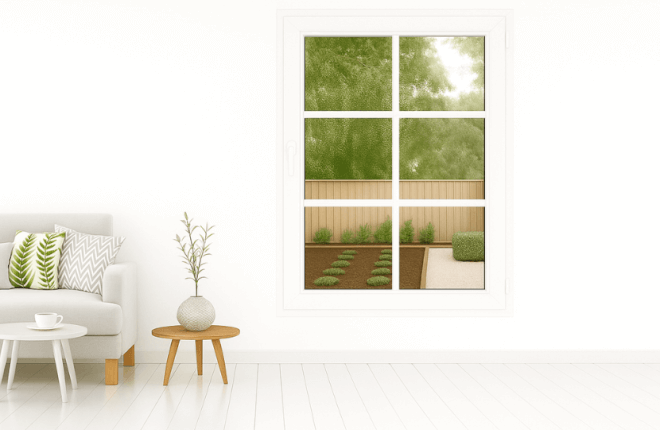 Fenêtre PVC 1 vantail avec petits bois croisillons blanc