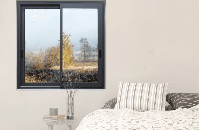 Fenêtre coulissante ALU gris anthracite RAL 7016