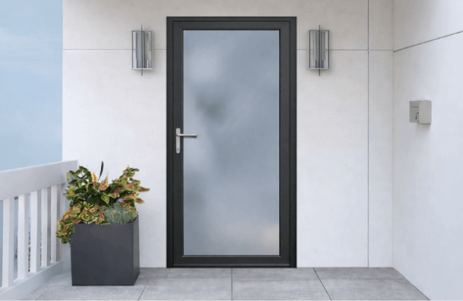 Porte dentrée ALU gris graphite RAL 7024