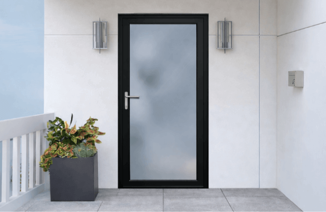 Porte dentrée ALU noir RAL 9005