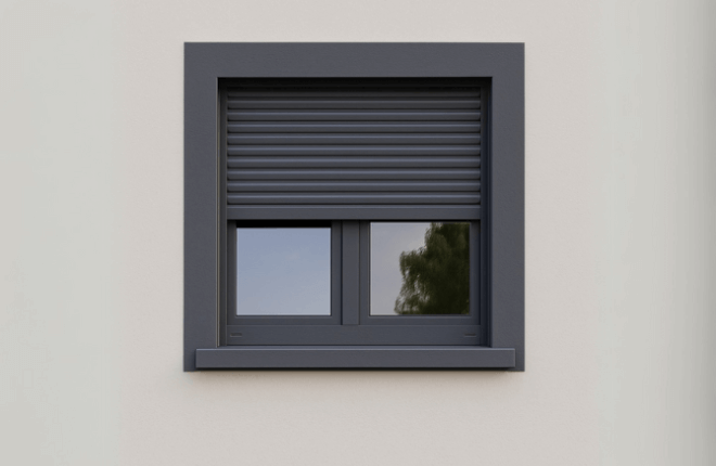 Fenêtre PVC anthracite avec volet roulant
