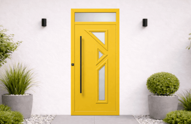 Porte dentrée PVC avec imposte vitrée - VENUS