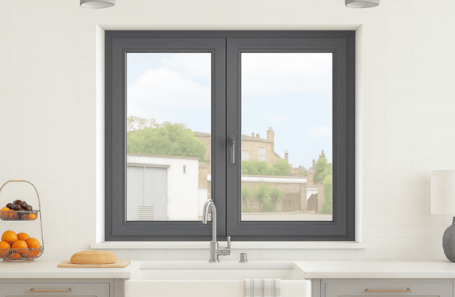 Fenêtre PVC gris béton RAL 7023