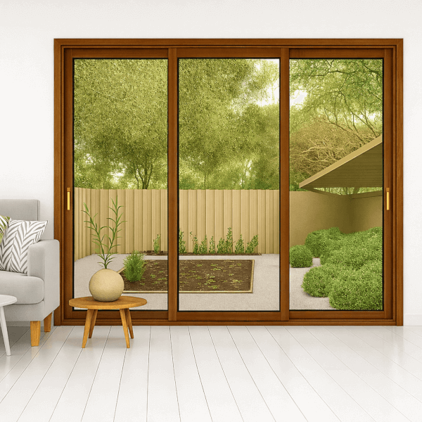 NG Habitats Coulissante PVC 3 vantaux noyer square