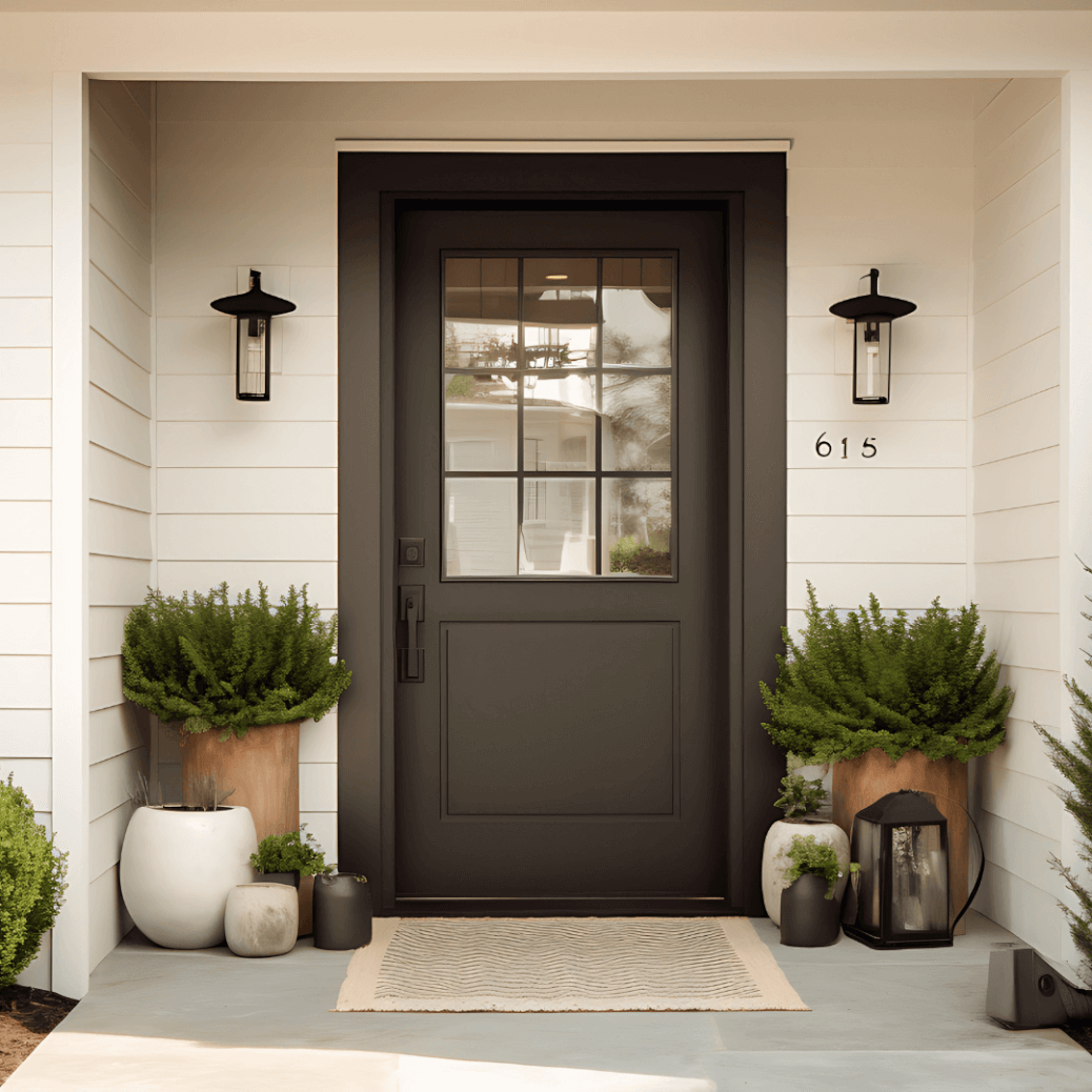 Porte d'entrée semi-vitrée 7016