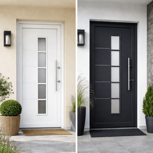 Porte d'entrée pvc blanche ou anthracite 