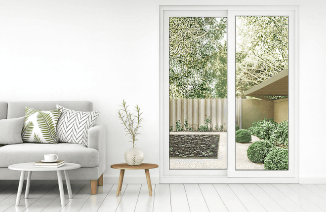 Baie coulissante 2 vantaux PVC blanc
