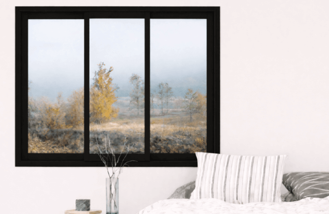 Fenêtre coulissante PVC 3 vantaux noire