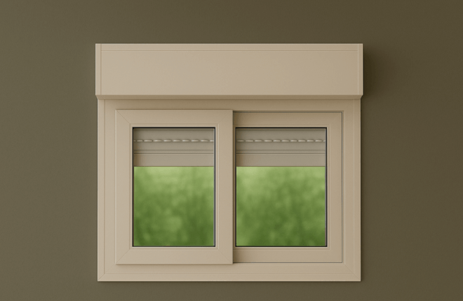 Fenêtre coulissante PVC blanc avec volet roulant