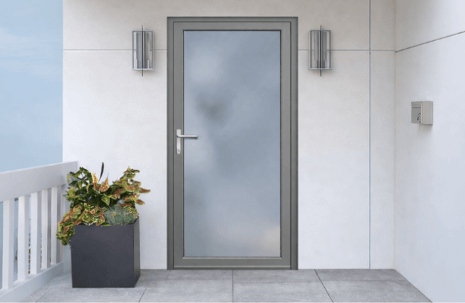 Porte dentrée ALU gris pierre RAL 7030