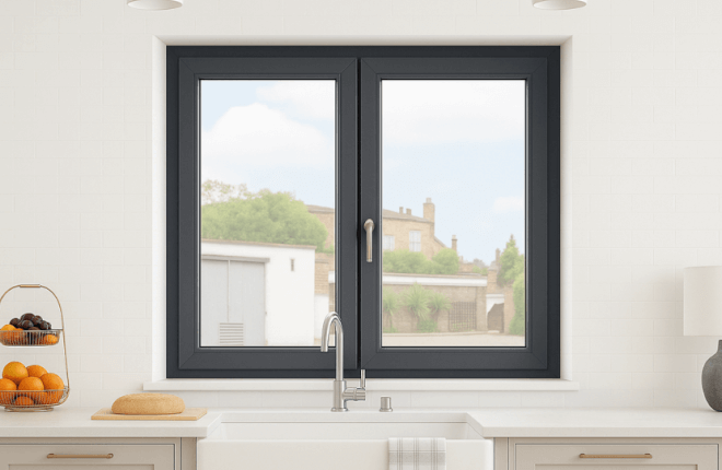 Fenêtre PVC gris basalte RAL 7012