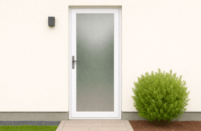 Porte de service PVC vitrage dépoli