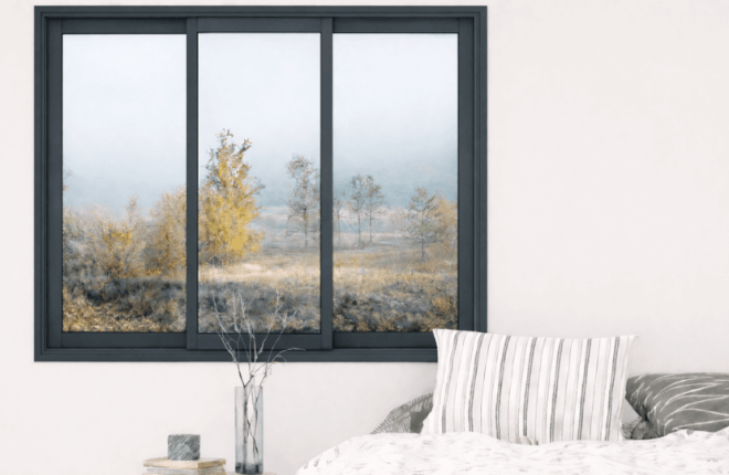 Fenêtre coulissante PVC 3 vantaux gris anthracite