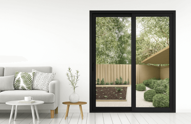 Baie coulissante 2 vantaux PVC noir