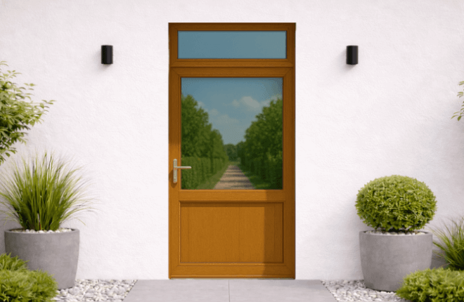 Porte BOIS semi-vitrée avec imposte vitrée - PARIS