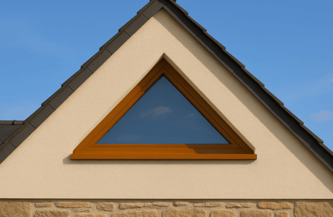 Fenêtre BOIS triangle isocèle